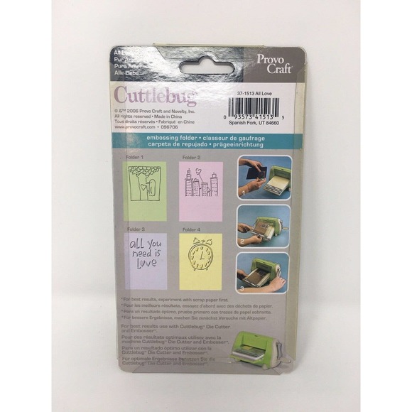NEW Cuttlebug Embossing Folders ALL LOVE 4pc Clock, High-rises, Bird Provo Craft - Picture 9 of 12